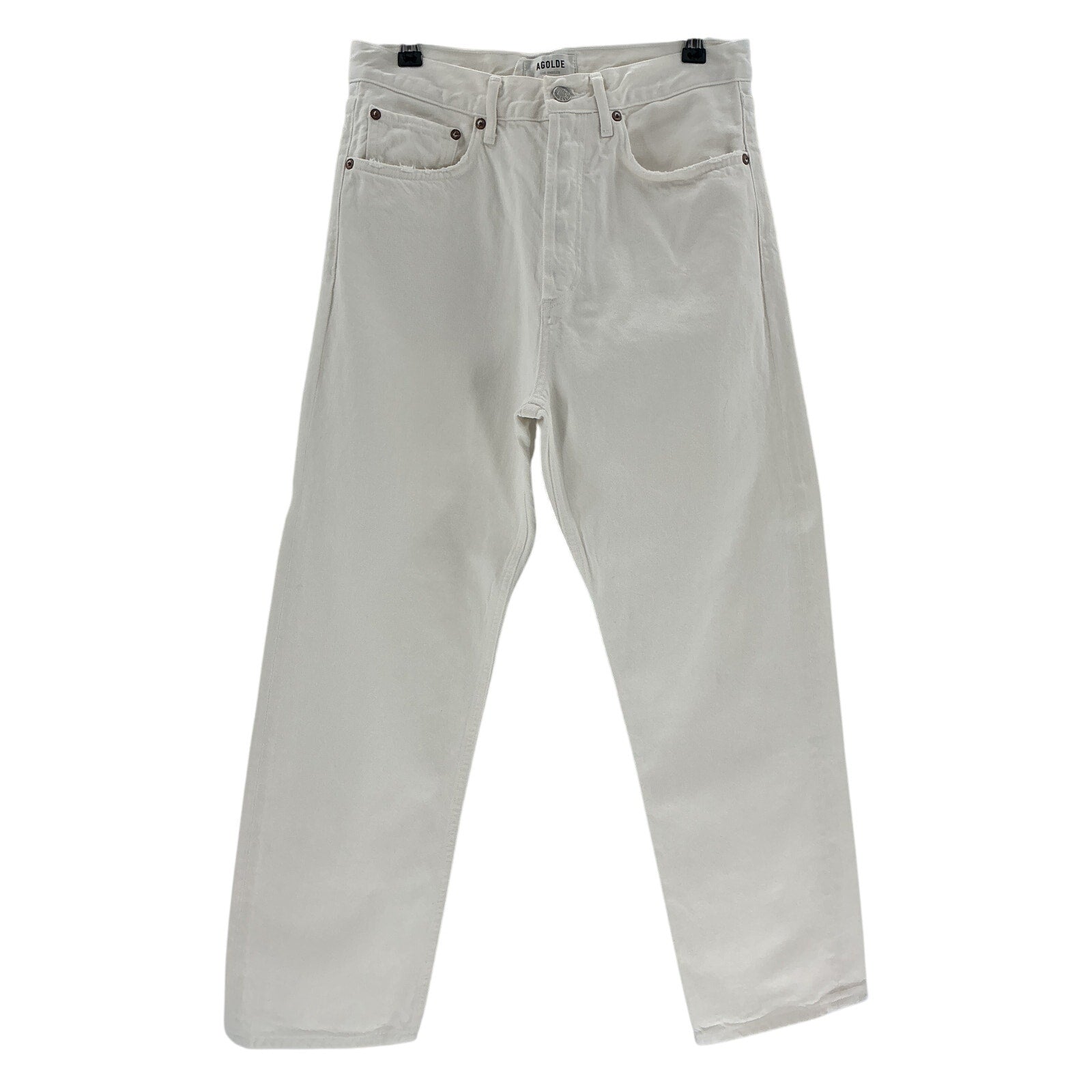 Agolde Parker White Crop Straight Leg Organic Cotton Denim Jean Size 27