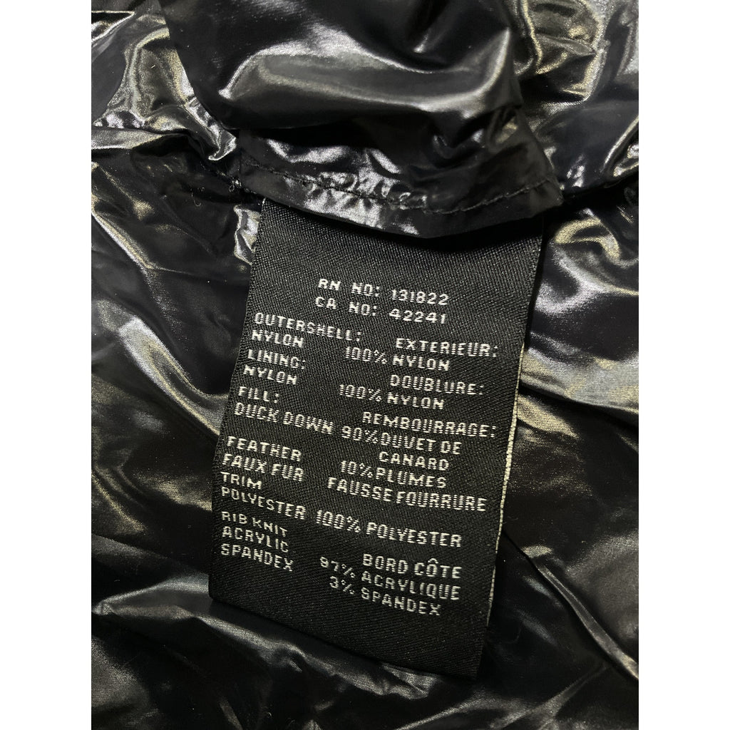 Sam. 'Billie' Black Sherpa Trim Puffer Vest Size S
