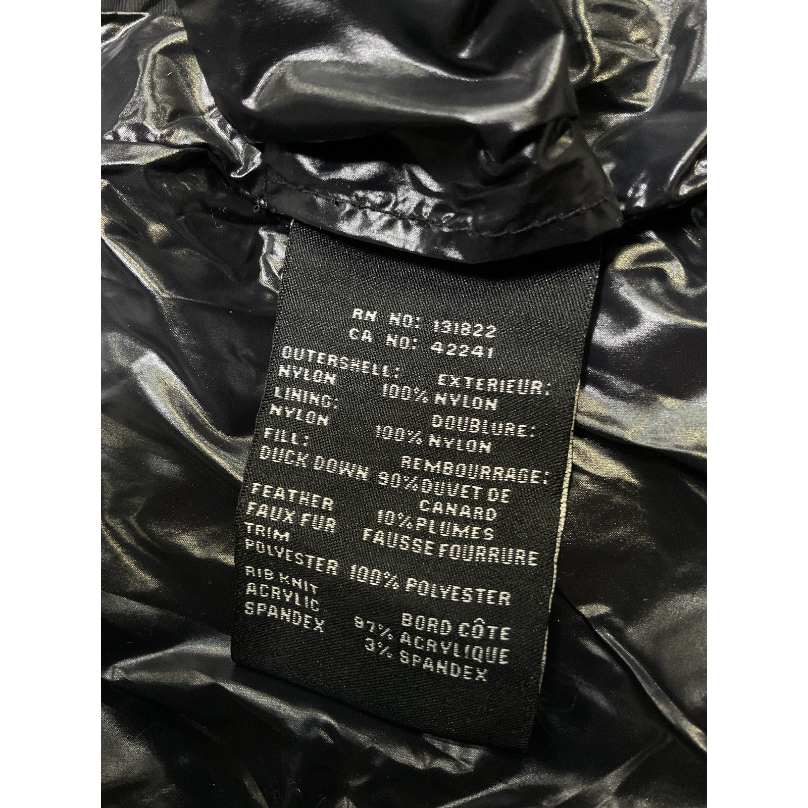 Sam. 'Billie' Black Sherpa Trim Puffer Vest Size S