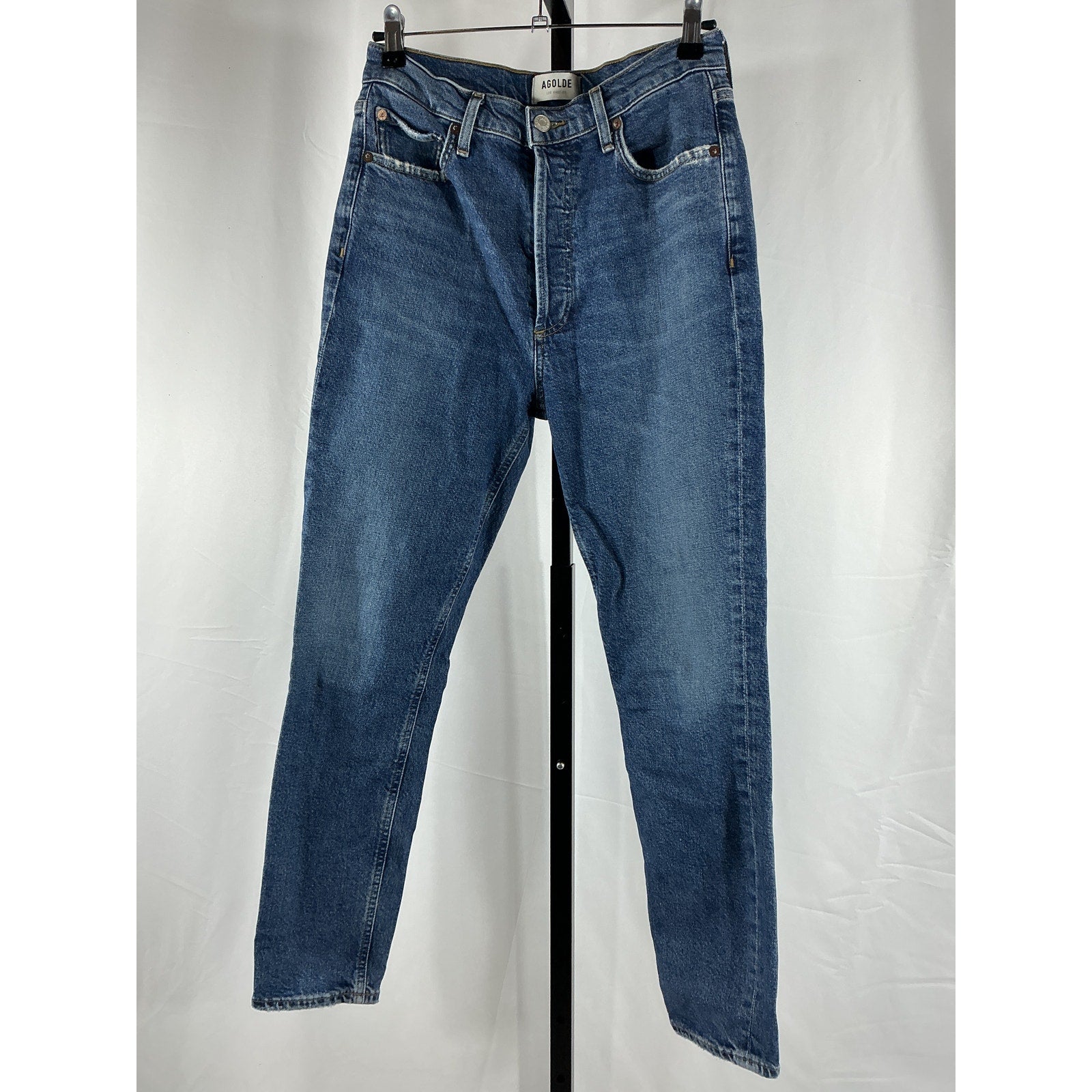 Agolde 'Nico' Blue Lyocell High Rise Slim Fit Jean Size 27