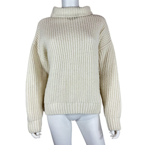 Anine Bing Ribbed Beige Sydney Sweater Size S
