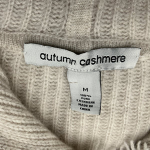 Autumn Cashmere Boxy Beige Fringe Hoodie Sweater Size M