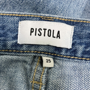 Pistola Distressed Blue Presley Straight Denim Jeans Size 25