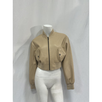 Lamarque 'Evelin' Gold Polyester Bomber Size S