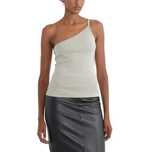 St. Agni Organic Green One Shoulder Tank Top Size XS