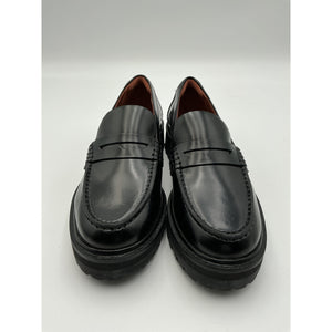 Reformation 'Agathea' Black Leather Chunky Loafer Size 6.5