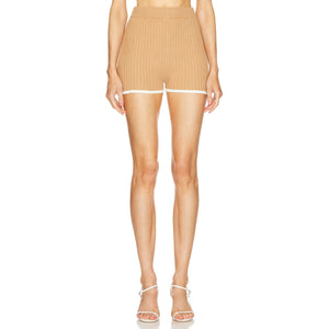 Matthew Bruch Cozy Tan Rib Knit Hot Short Bottoms Size 1
