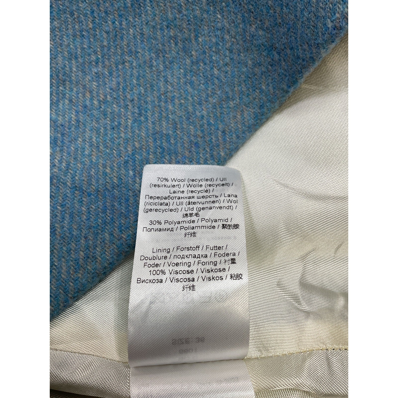 Ganni 'Twill' Blue Wool Suiting Mini Skirt Size 36