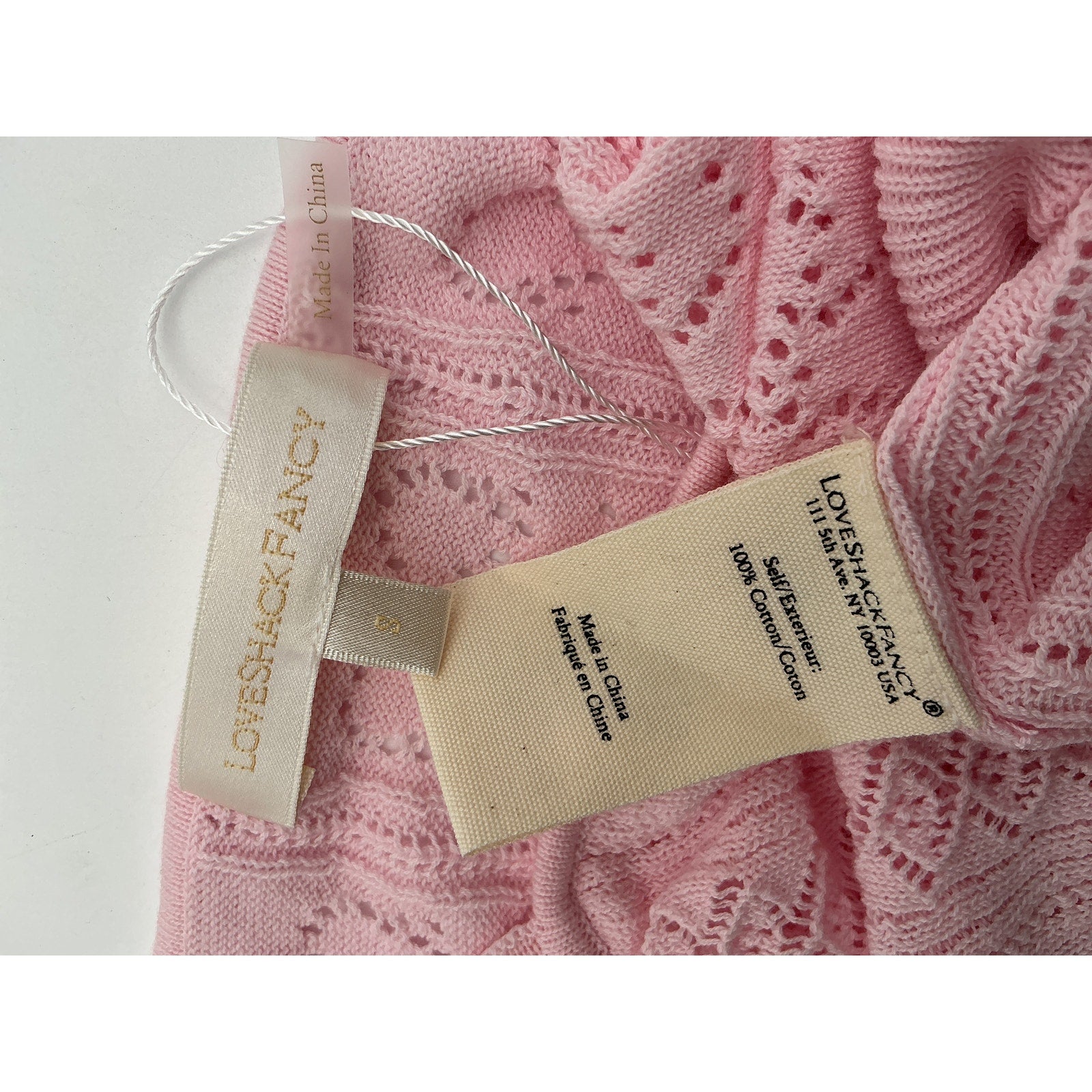 Loveshackfancy 'Fane' Pink Cotton Top Size S