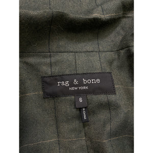 Rag & Bone Tailored Green Check Herringbone Blazer Size 6