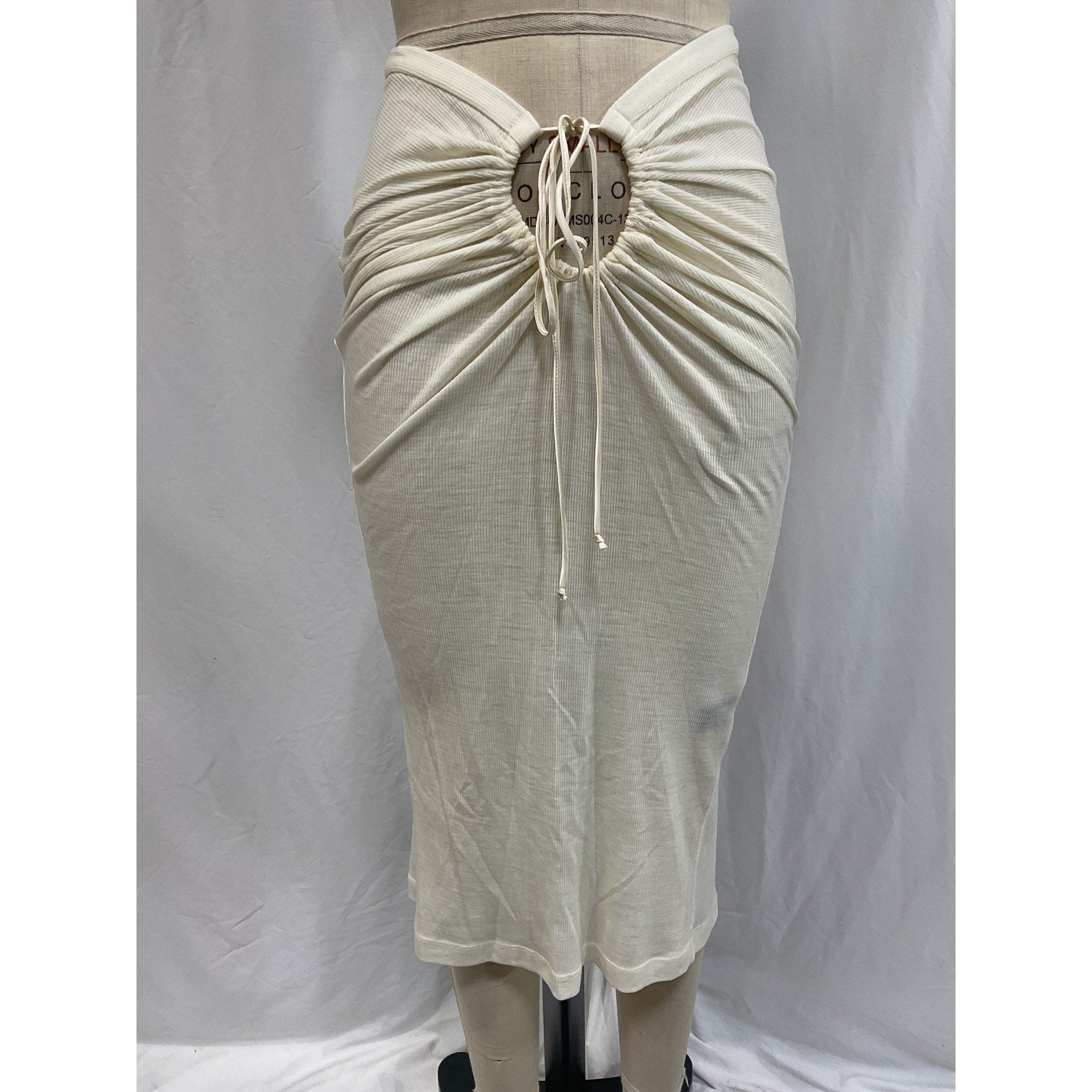 Laquan Smith White Center Waist Tie Pencil Skirt Size XS - NWT