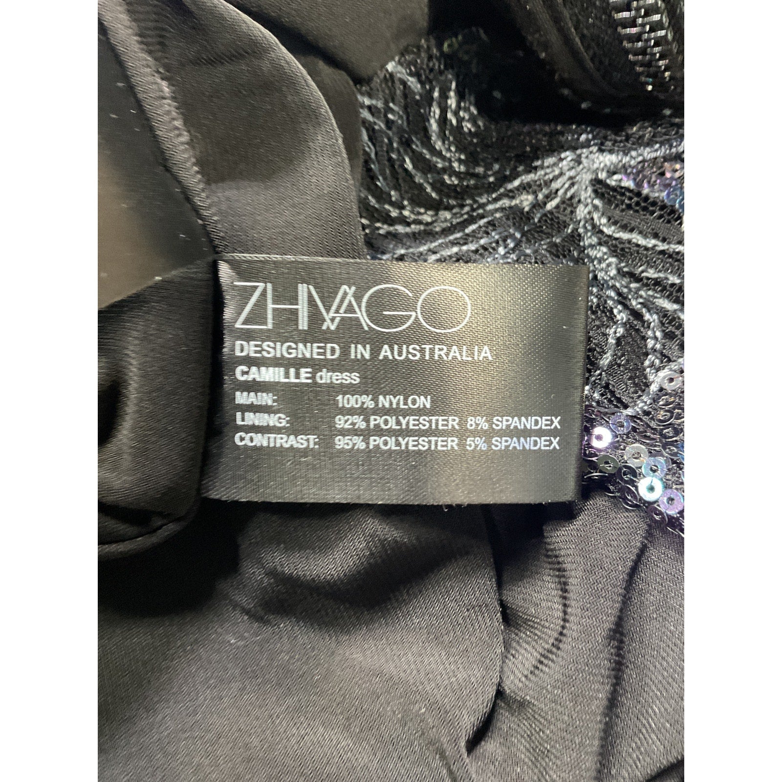 Zhivago 'Camille' Black Sequin Embellished Mini Dress Size 4