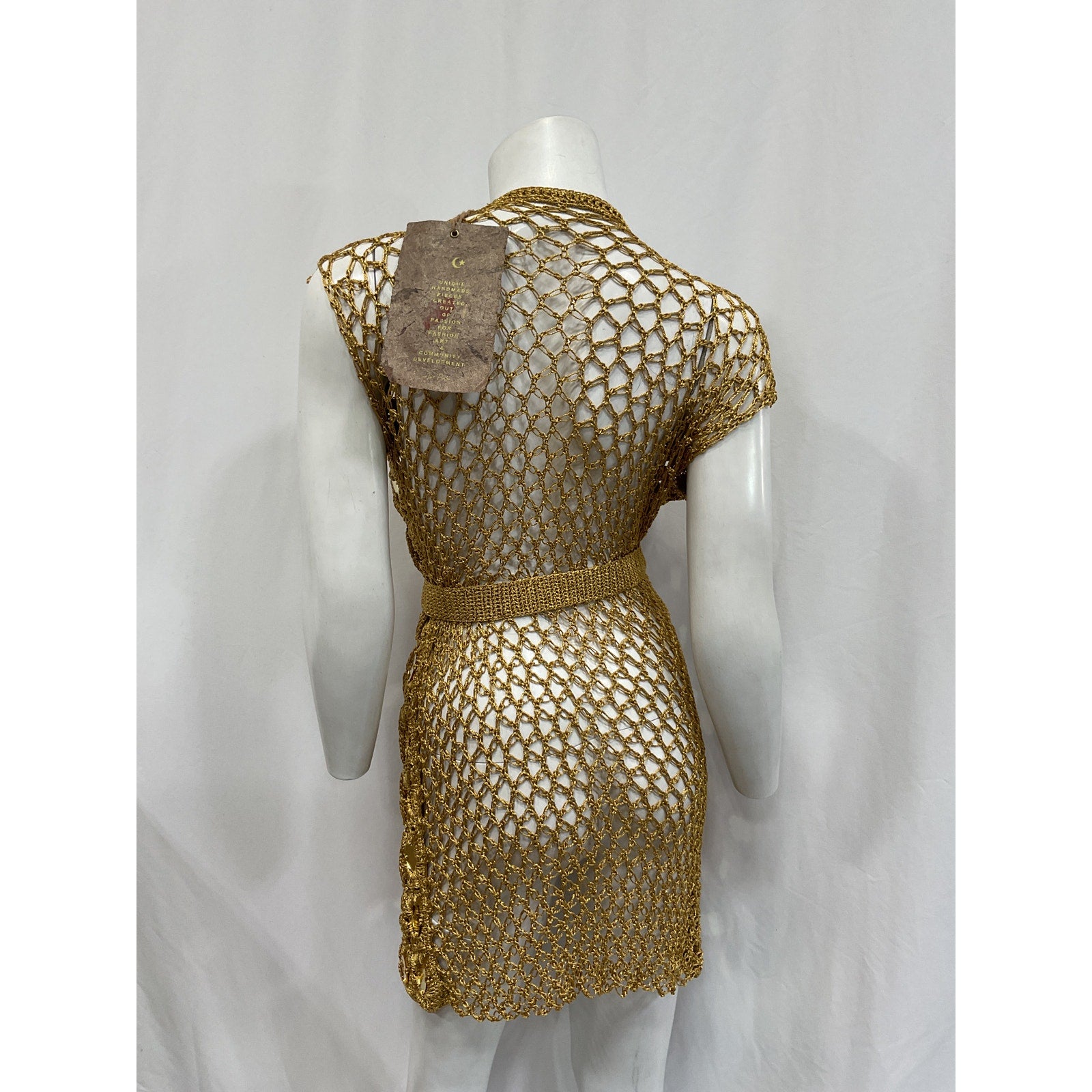 Alix Pinho 'Translucid' Gold Cotton Kimono Size M - NWT