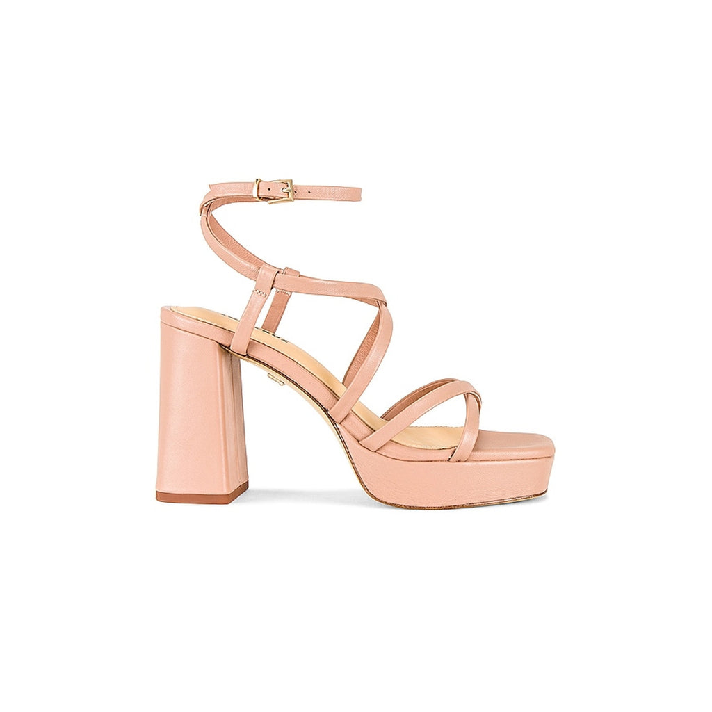 Lola Cruz 'Cortona' Pink Leather Heel Size 9