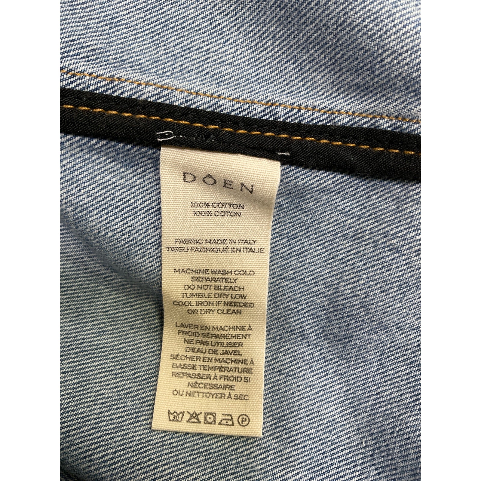 D�en 'Pascual' Blue Cotton Corduroy-Trimmed Denim Jacket Size XS