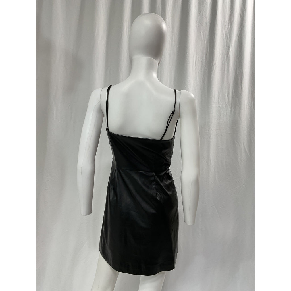 Ramy Brook 'Sonnet' Black Faux Leather Mini Dress Size 2