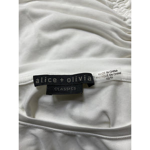 Alice + Olivia Ruched Off White Percy Top Size XS