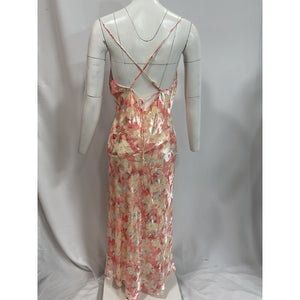 Astr The Label 'Gaia' Pink Jacquard Floral Print Dress Size L