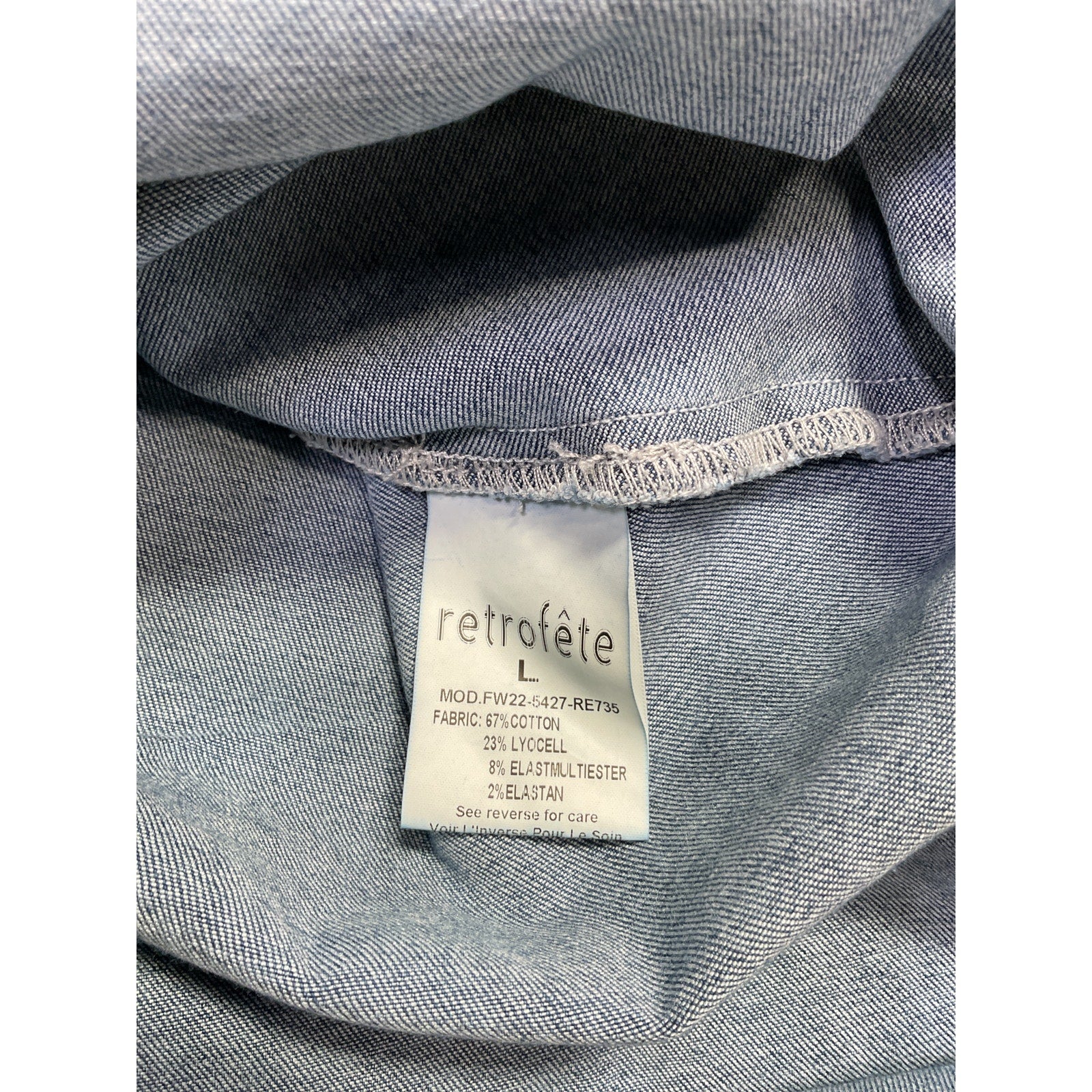 Retrofete 'Gigi' Blue Rayon Denim Mini Dress Size M