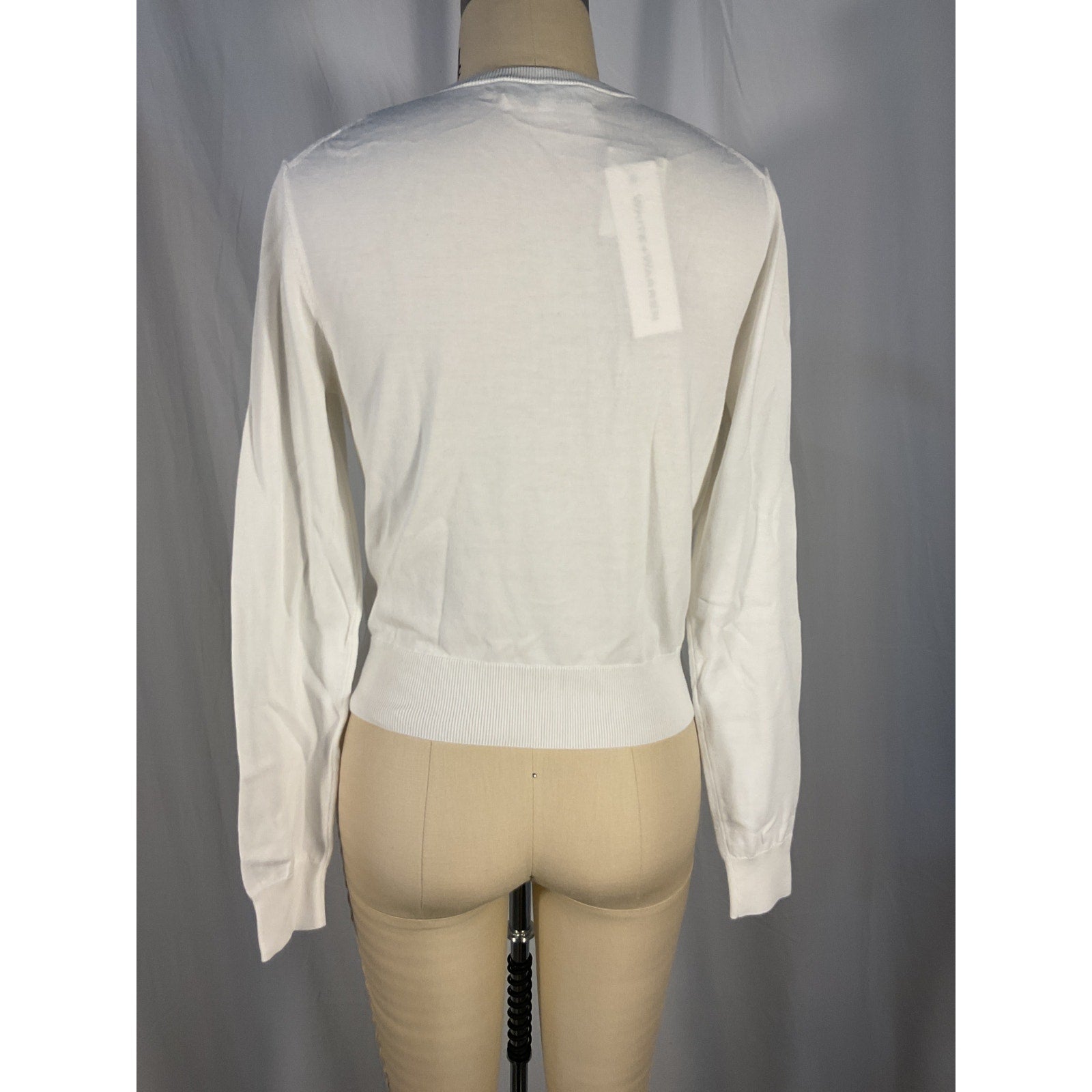 White + Warren White Crewneck Button Cardigan Size XS - NWT