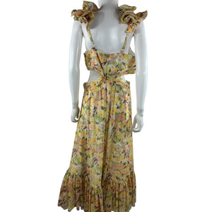 Likely Floral Yellow Multi Pria Maxi Dress Size 12