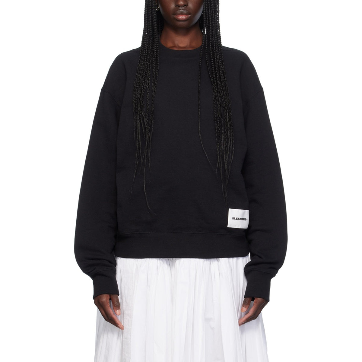 Jil Sander Logo Patch Black Sweatshirt Size XS