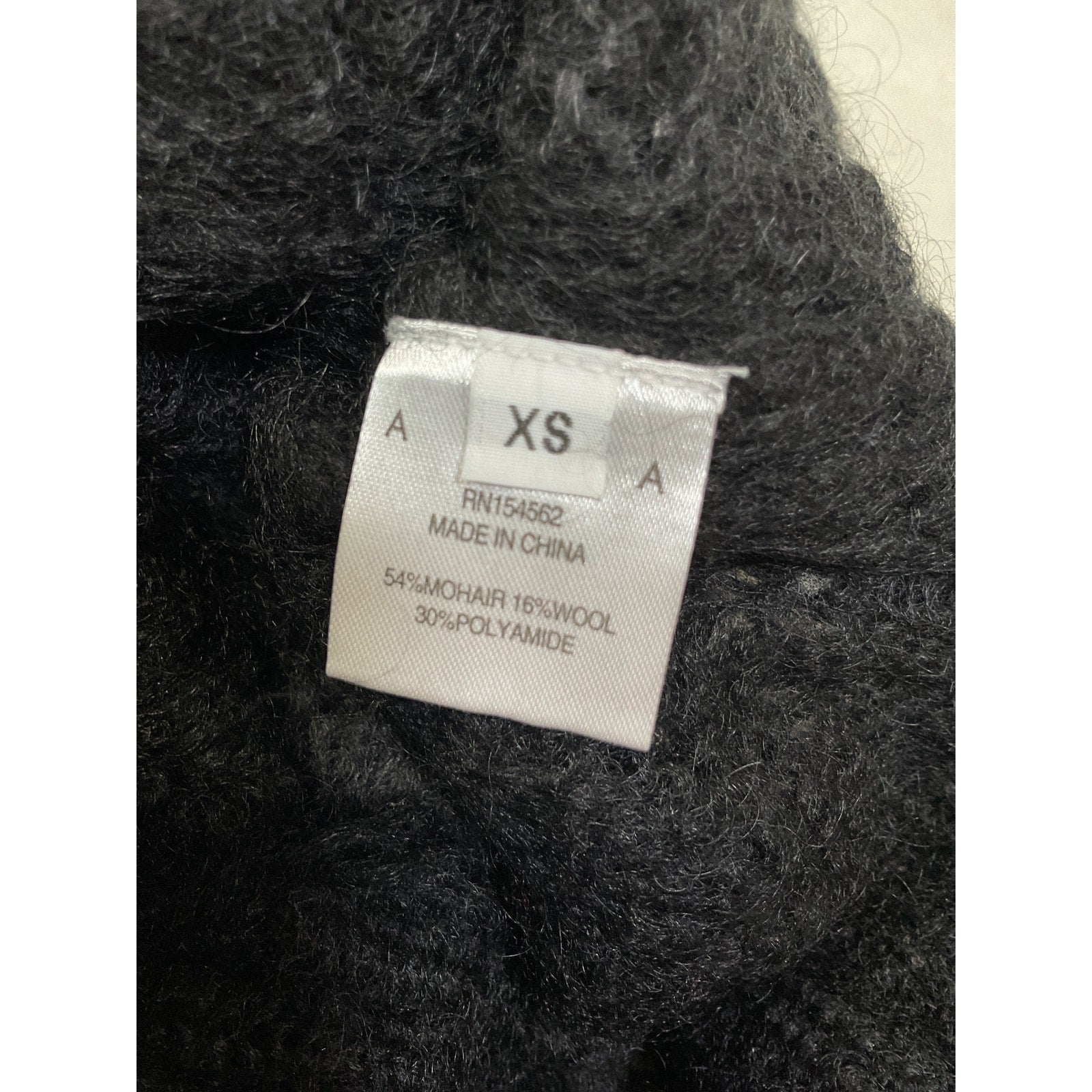 Area 'Distressed' Black Cable Knit Crystal Bow Pullover Size XS
