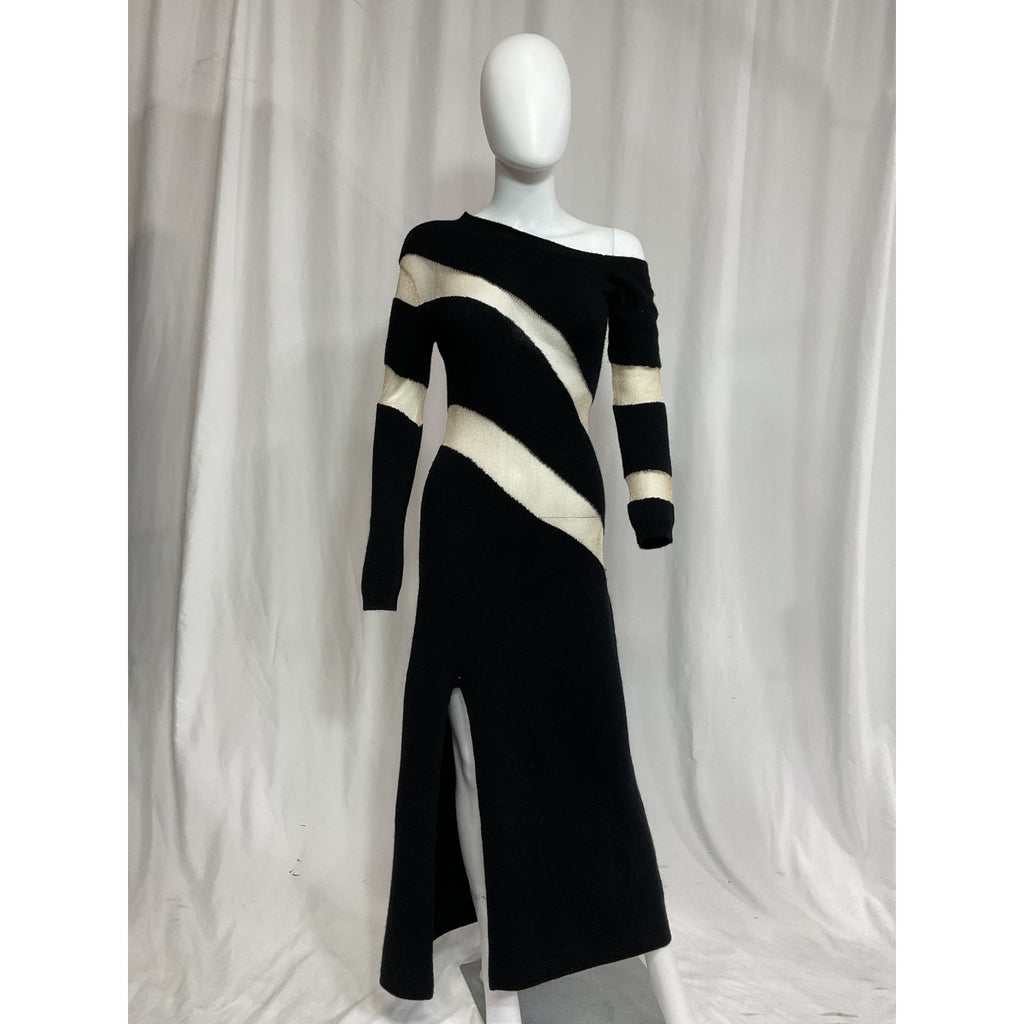 Cult Gaia 'Nessa' Black One Shoulder Long Sleeve Knit Dress Size S