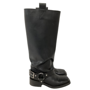 Ganni Sleek Black Biker Boots Size 40 EU / US 10