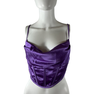 Retrofête Satin Purple Celia Corset Top Size M