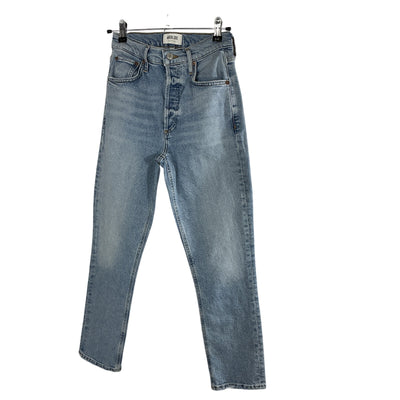 Agolde Classic Blue Riley High Rise Straight Crop Denim Jeans Size 24