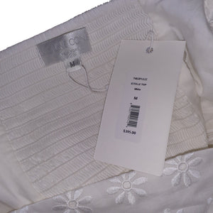 Caroline Constas Ruffled White Estelle Top Size M NWT