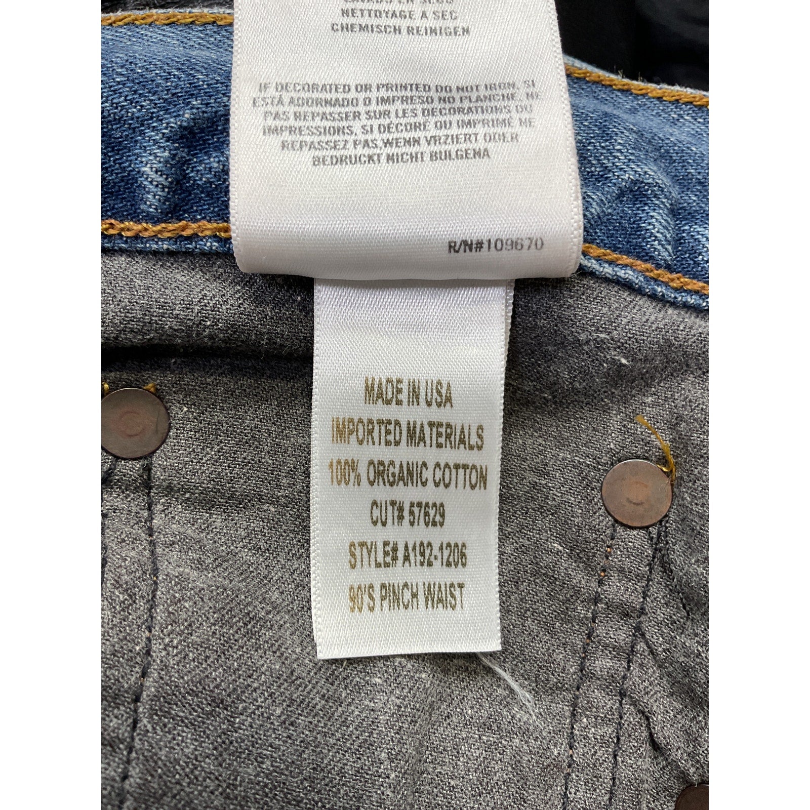 Agolde 'Pieced' Blue Cotton 90'S Pinch Waist Jean Size 25