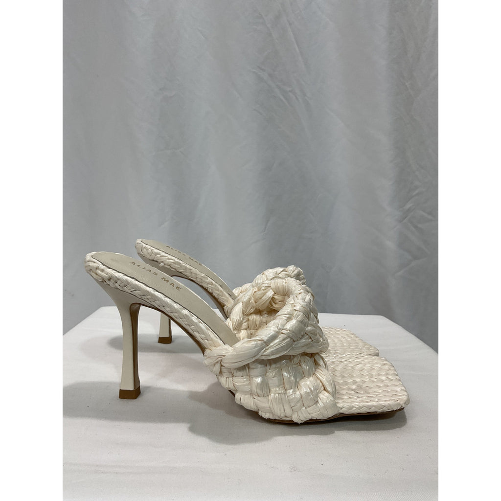 Alias Mae 'Lennon' White Raffia Mule Sandal Size 9