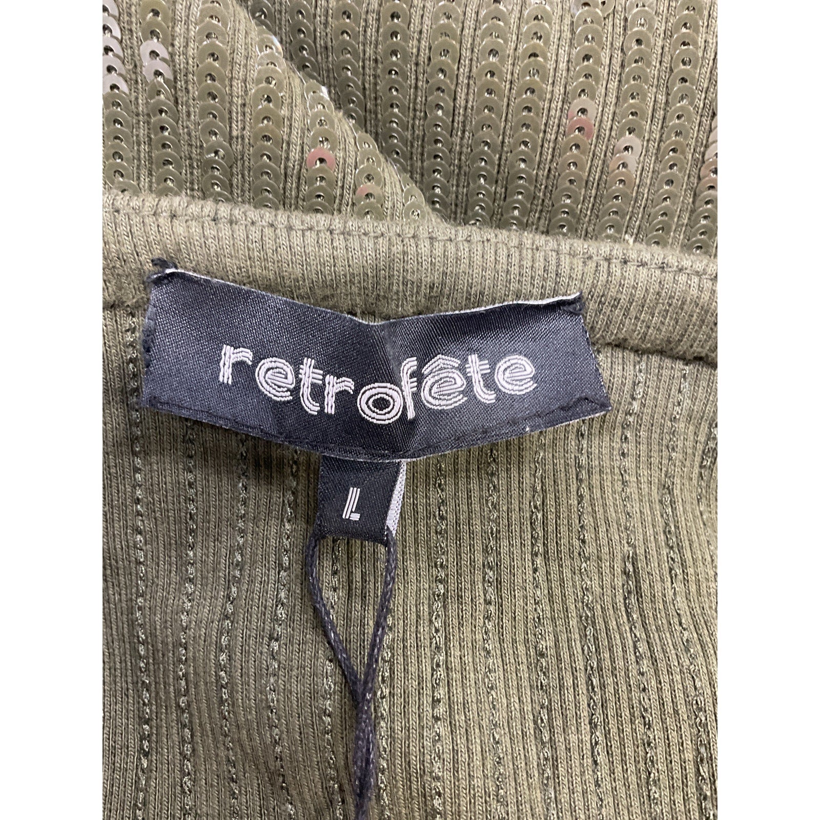 Retrofete 'Hudson' Green Sequin Embellished Dress Size L - NWT