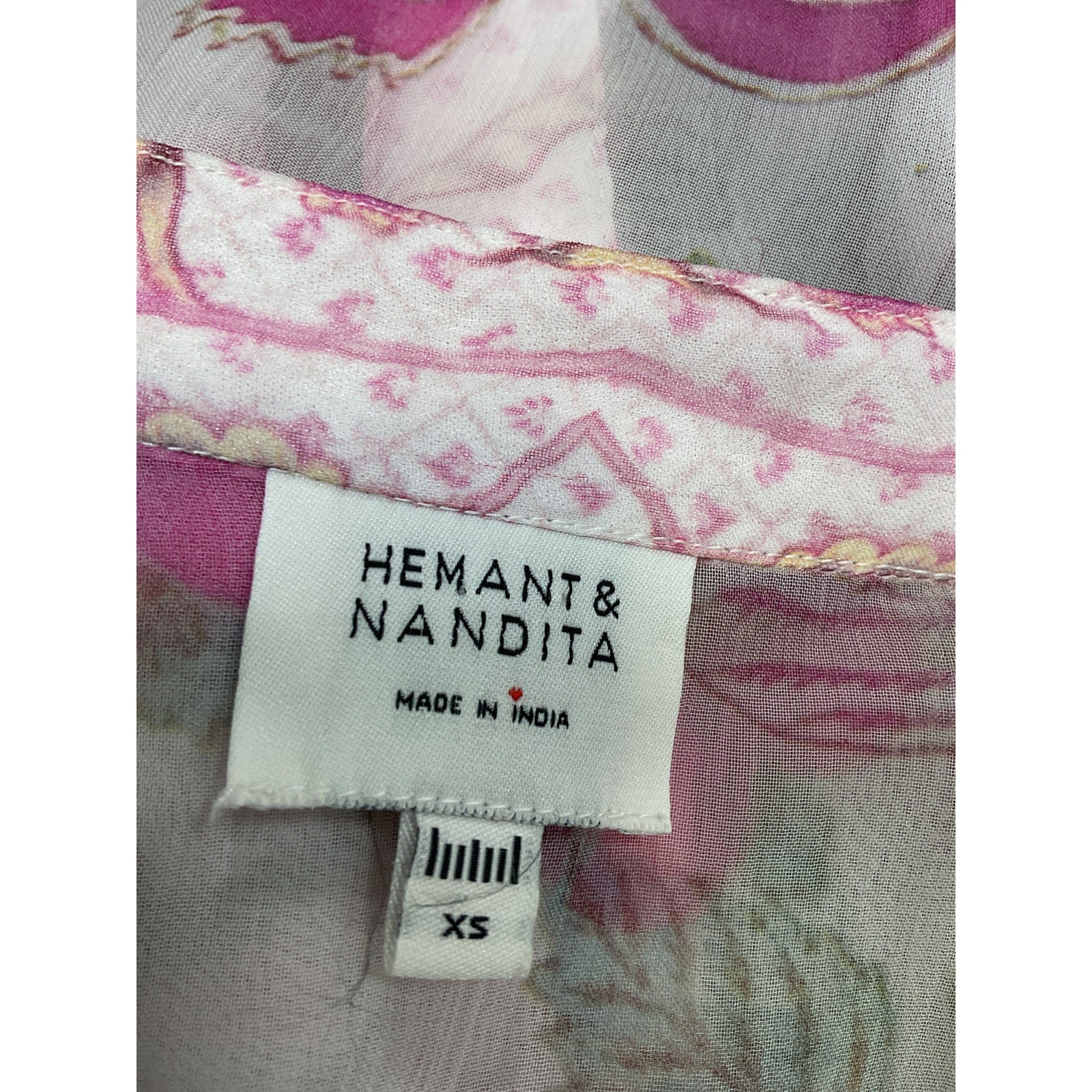 Hemant And Nandita 'Tara' Pink Frilly Shirt Size XS