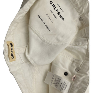 Grlfrnd Frayed White Kyla Denim Shorts Size 29