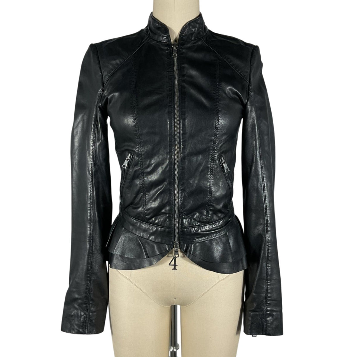 Marissa Webb Sleek Black Moto Jacket Size XS
