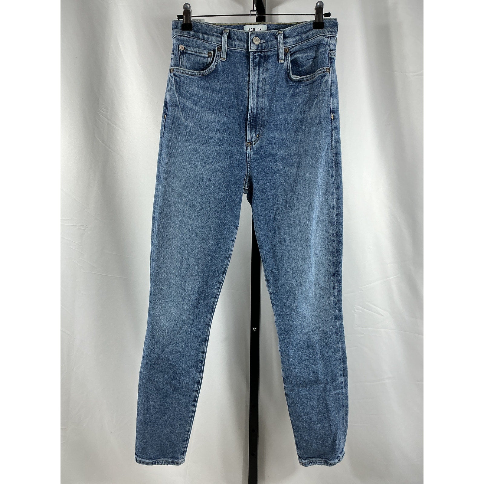 Agolde Pinch Waist Blue Ultra High Rise Skinny Denim Jean Size 27