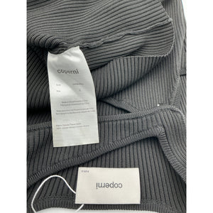 Coperni Embellished Black Viscose Cutout Ribbed-Knit Mini Dress Size S