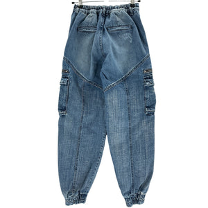 Retrofête Distressed Blue Everette Cargo Pants Size 24