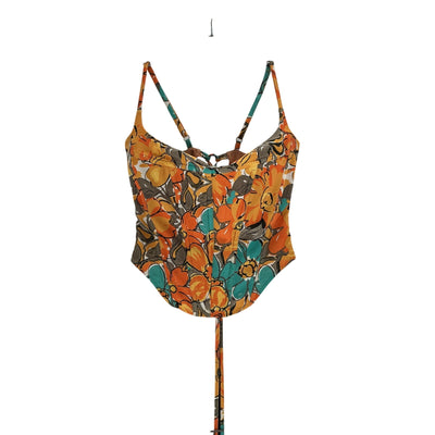 Miaou V Orange Polyester Corset Top Size S