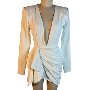 Michael Costello Elegant White Fena Mini Dress Size XS NWT
