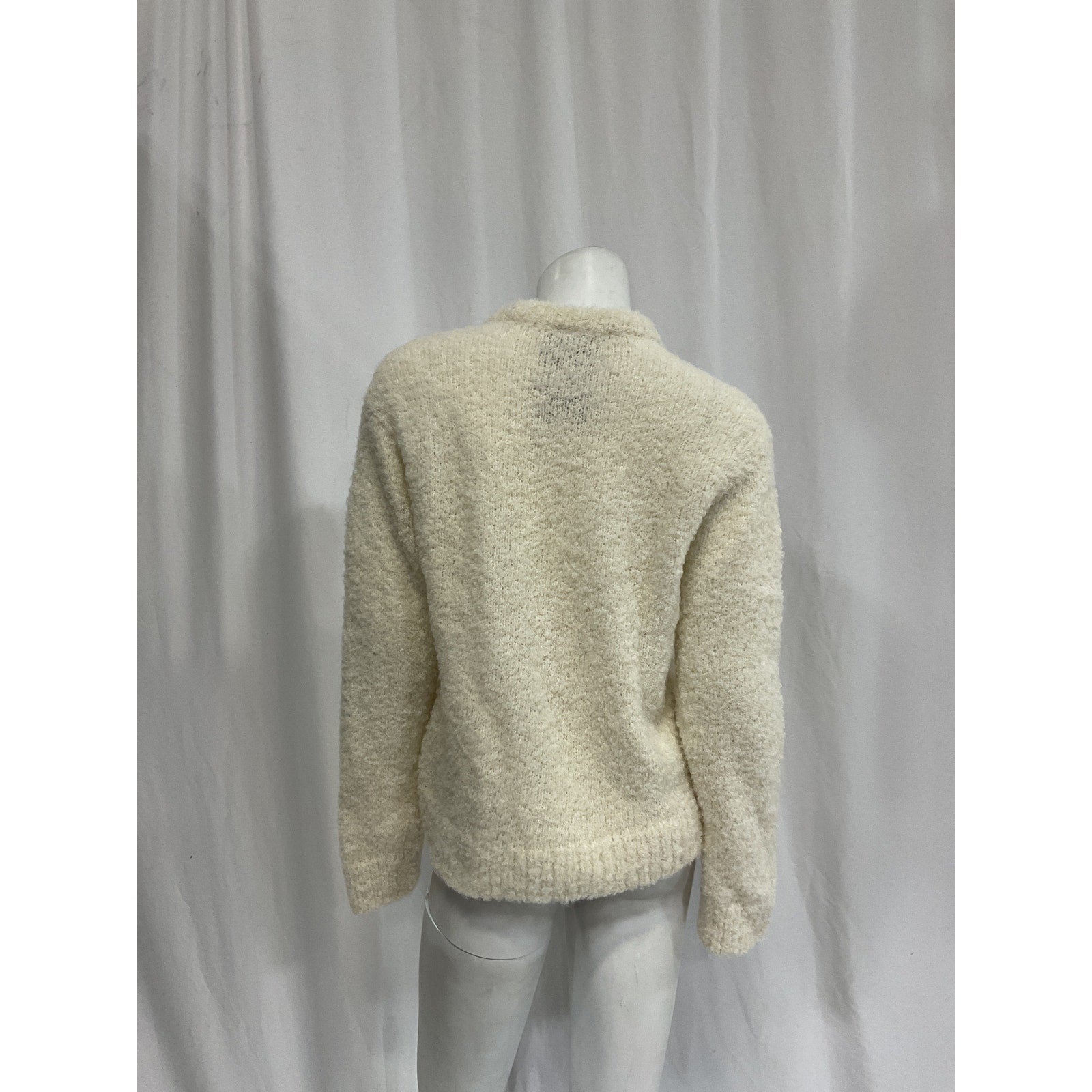 Lingua Franca 'Hand-Knit' White Disco Ball Sweater Size XS