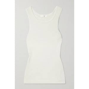 The Row 'Glaura' White Cotton Ribbed Cotton-Jersey Tank Top Size M - NWT