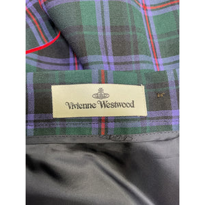 Vivienne Westwood 'Phoenix' Green Wool Tartan-Print Mid-Length Skirt Size 40