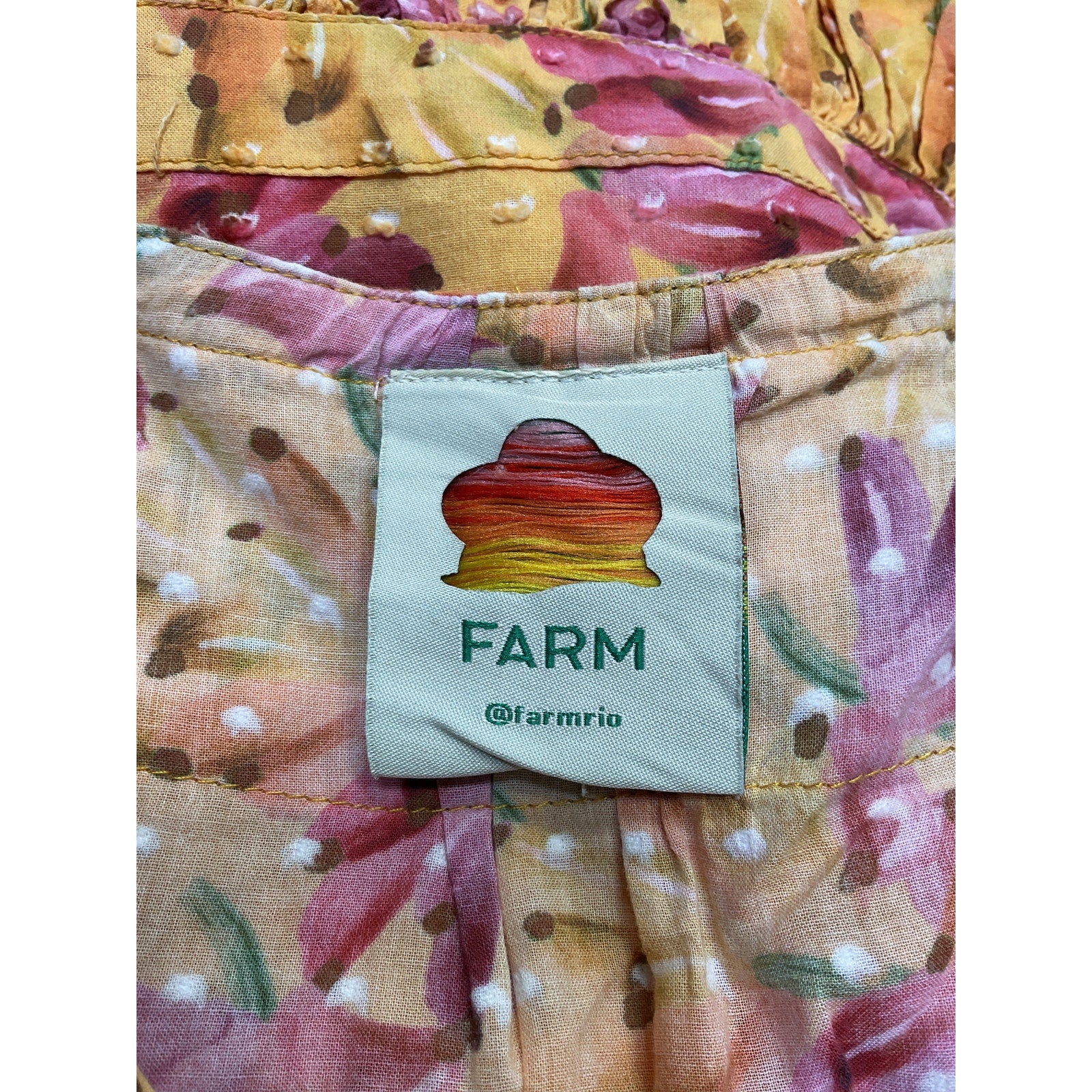Farm Rio 'Banana' Yellow Sunshine Mini Dress Size S
