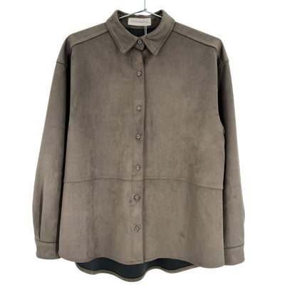 The Frankie Shop Faux Suede Brown Regina Shirt Size XS / S