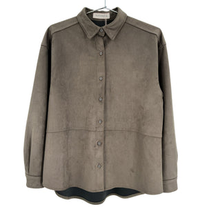 The Frankie Shop Faux Suede Brown Regina Shirt Size XS / S