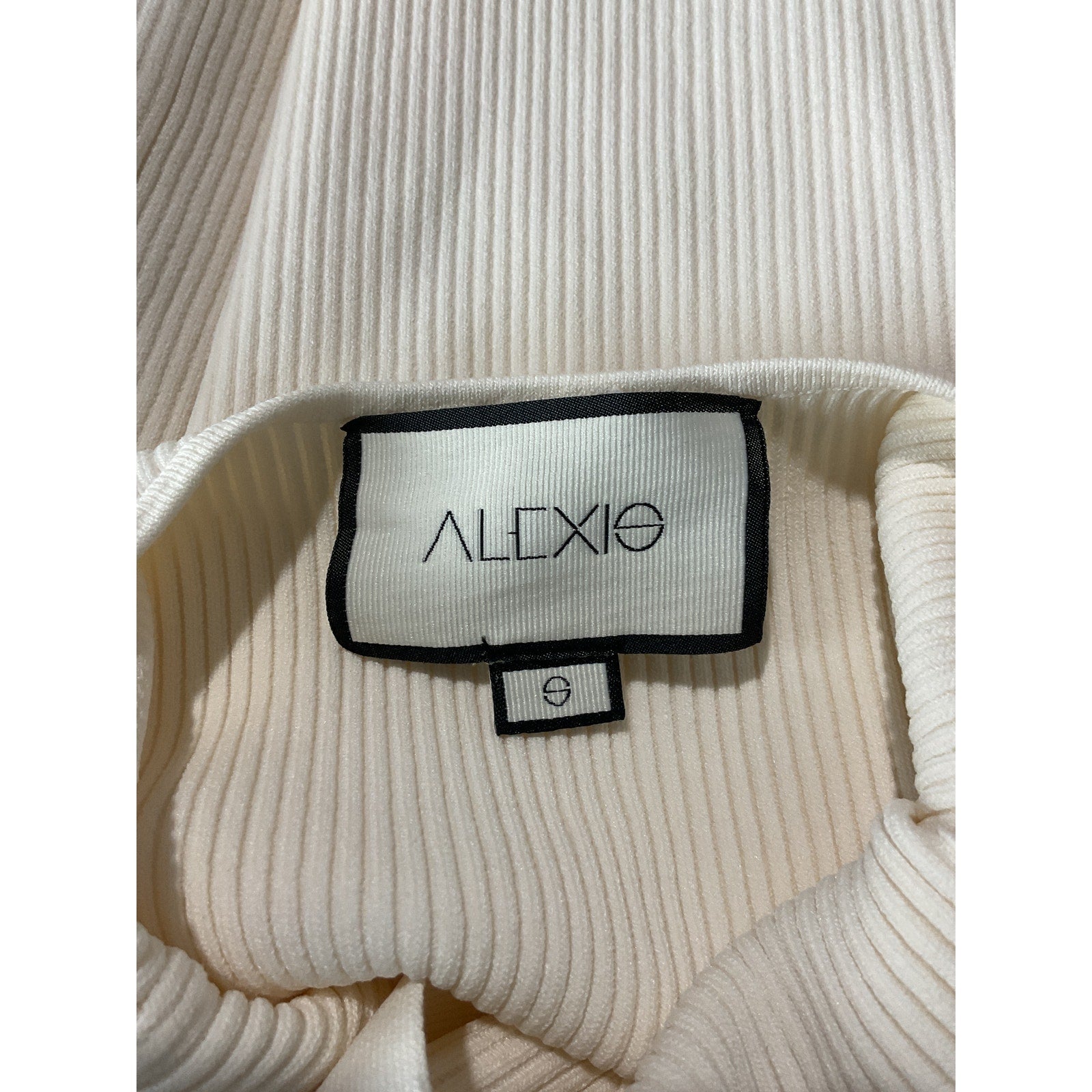 Alexis 'Terza' Cream Rayon Open-Back Ribbed-Knit Mini Dress Size S